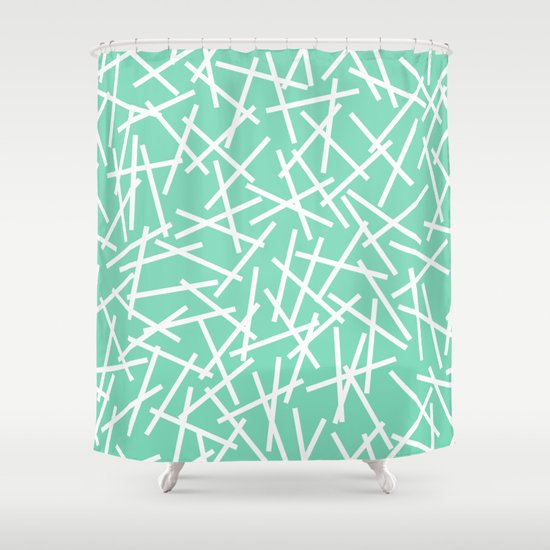 Kerplunk Mint Shower Curtain