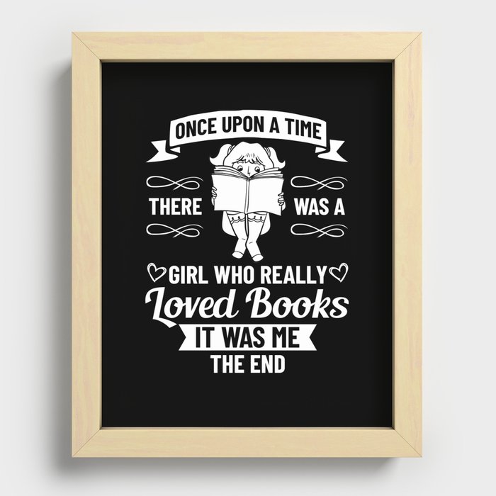 Book Girl Reading Women Bookworm Librarian Reader Recessed Framed Print