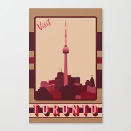 Retro Visit Toronto Poster Canvas Print