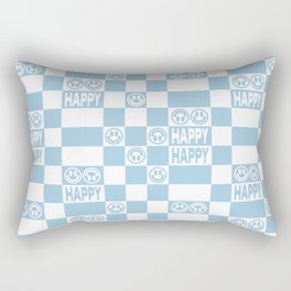 HAPPY Checkerboard (Morning Sky Light Blue Color) Rectangular Pillow