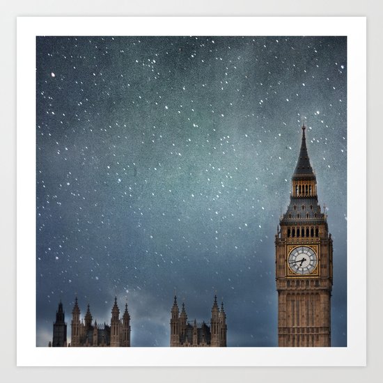 Stars Over Big Ben Art Print