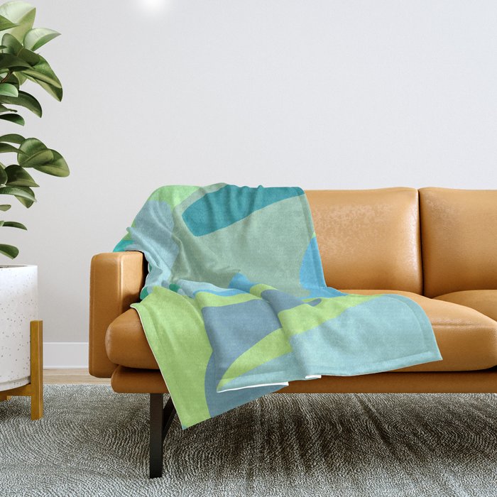 Rainbow Paint Splashes - blue green yellow Throw Blanket