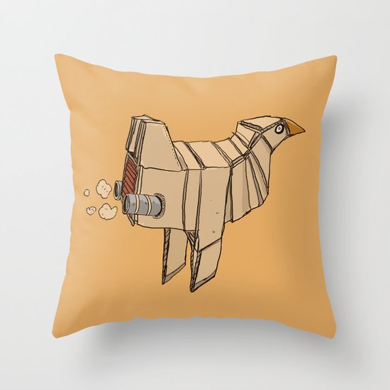 Space Chicken Throw Pillow