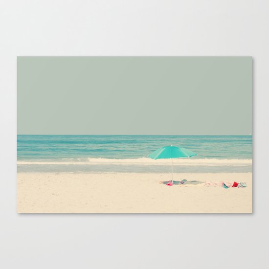 beach umbrella Canvas Print