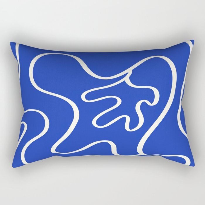 Minimalist line blue flower 2 Rectangular Pillow