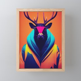  a nursery animal pop art illustration of Elk Framed Mini Art Print