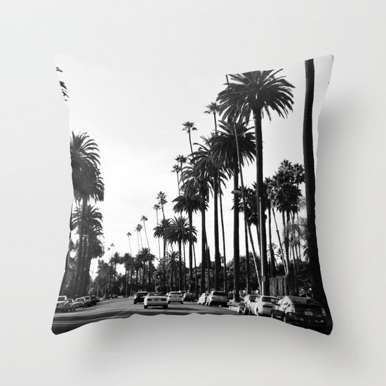 Los Angeles Black and White Throw Pillow