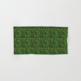 Boho Aesthetic Flowers In Abstract Green And Red Vintage Floral Pattern Hand & Bath Towel
