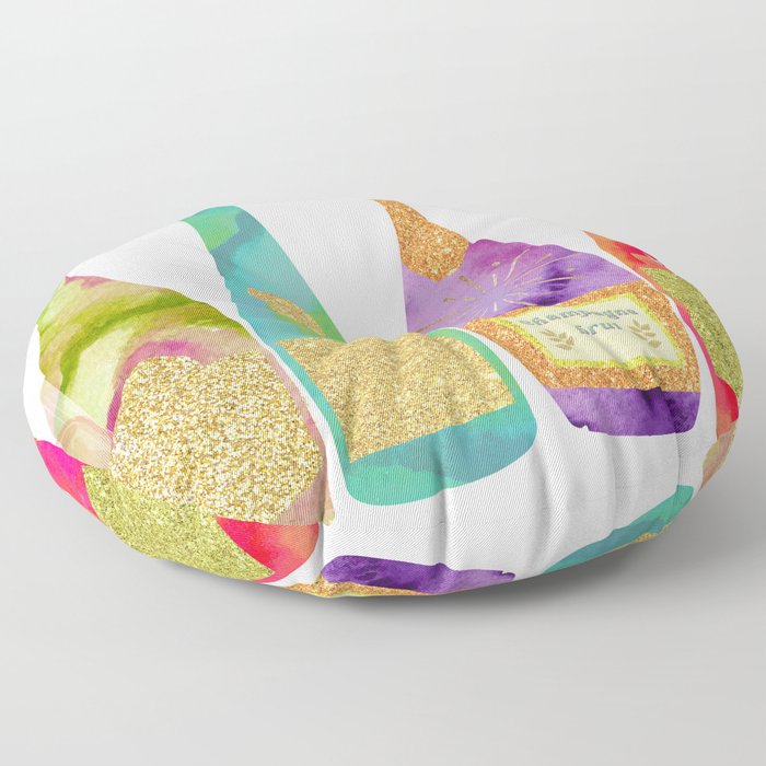 Champagne Bottle Parade Floor Pillow