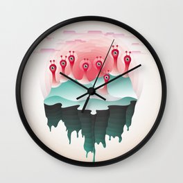 Eyeland Wall Clock | Illustration, Pop Surrealism, Vector, Sci-Fi 