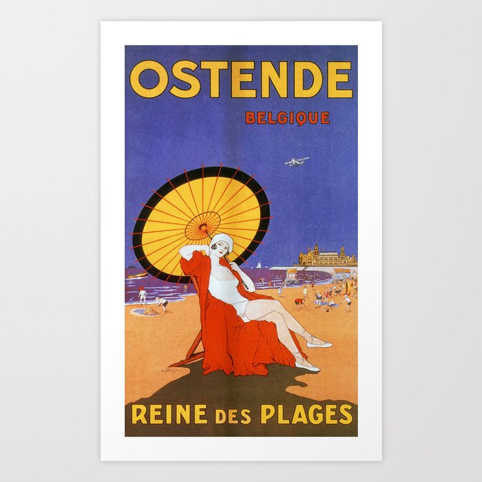 Ostend Queen of beaches jazz age Art Print