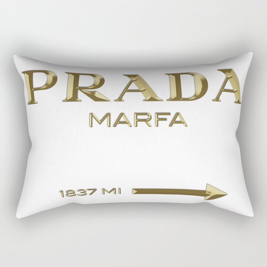 Golden PradaMarfa sign Rectangular Pillow