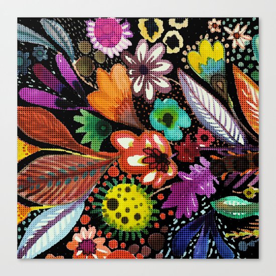 éclosion in black linen Canvas Print
