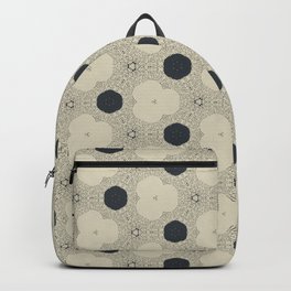 Grey Button Pattern Backpack