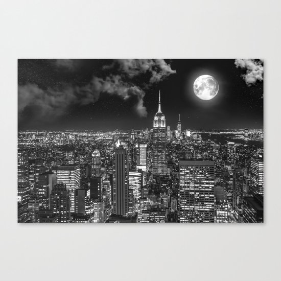 New York Under the Moon Canvas Print