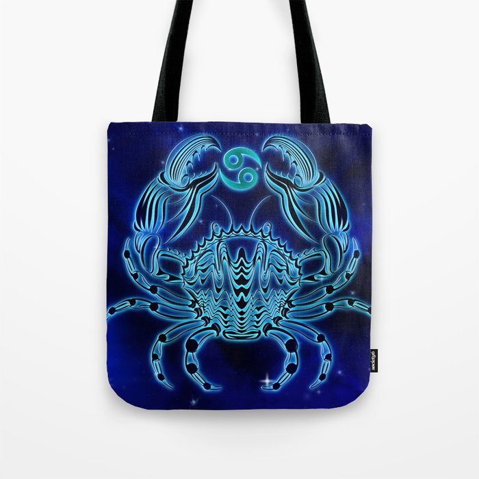 Astrology Horoscope Cancer Zodiac Blue Tote Bag