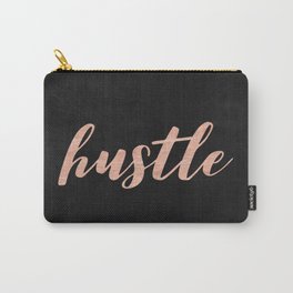Hustle Rose Gold Pink on Black Carry-All Pouch