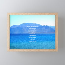 Isaiah 41:10 I am with you Bible Ocean Sunset Framed Mini Art Print