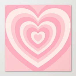 Pink Love Hearts  Canvas Print