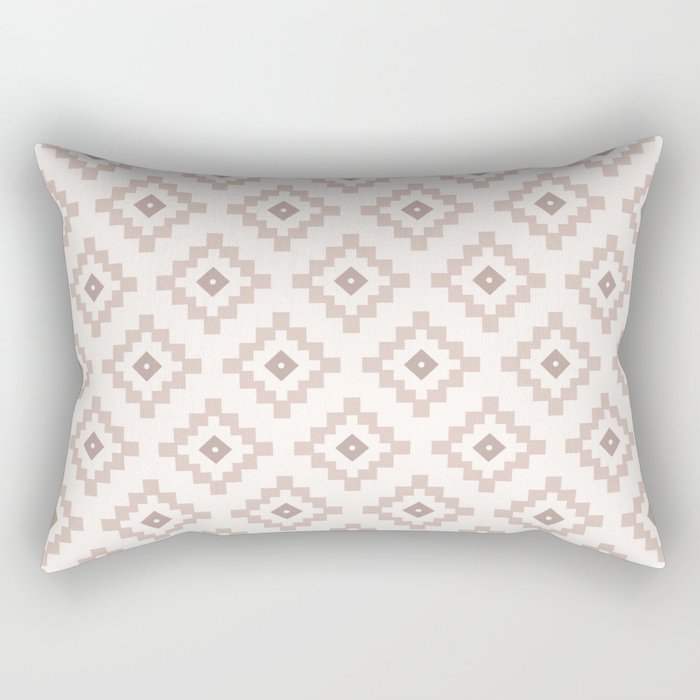 Beige Aztec Pattern  Rectangular Pillow