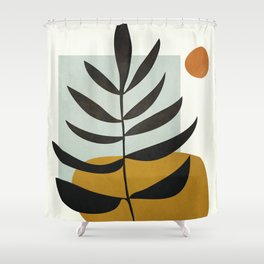 Soft Abstract Large Leaf Shower Curtain