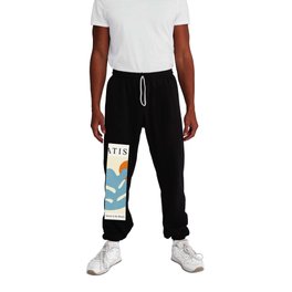 Sunset Coral Blue Matisse Abstract Sweatpants