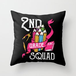 2nd Grade Squad Student Back To School Throw Pillow