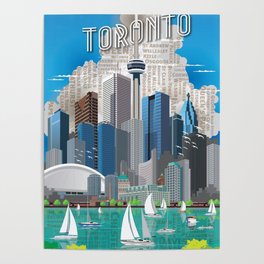 Toronto Skyline wide Poster