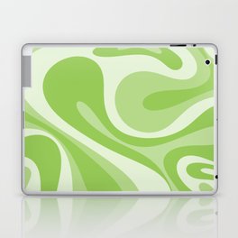 Mod Swirl Retro Abstract Pattern in Light Lime Green Laptop Skin