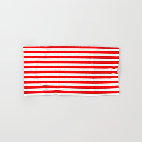 Horizontal Stripes (Red/White) Hand & Bath Towel