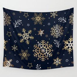 gollden snow flake Wall Tapestry