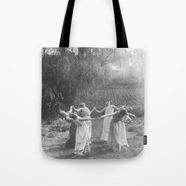 Circle Of Witches Vintage Women Dancing Black And White Tote Bag | Gothic, Spooky, Black And White, Witch, Scary, Photo, Witches, Dancing, Circle, Women 
