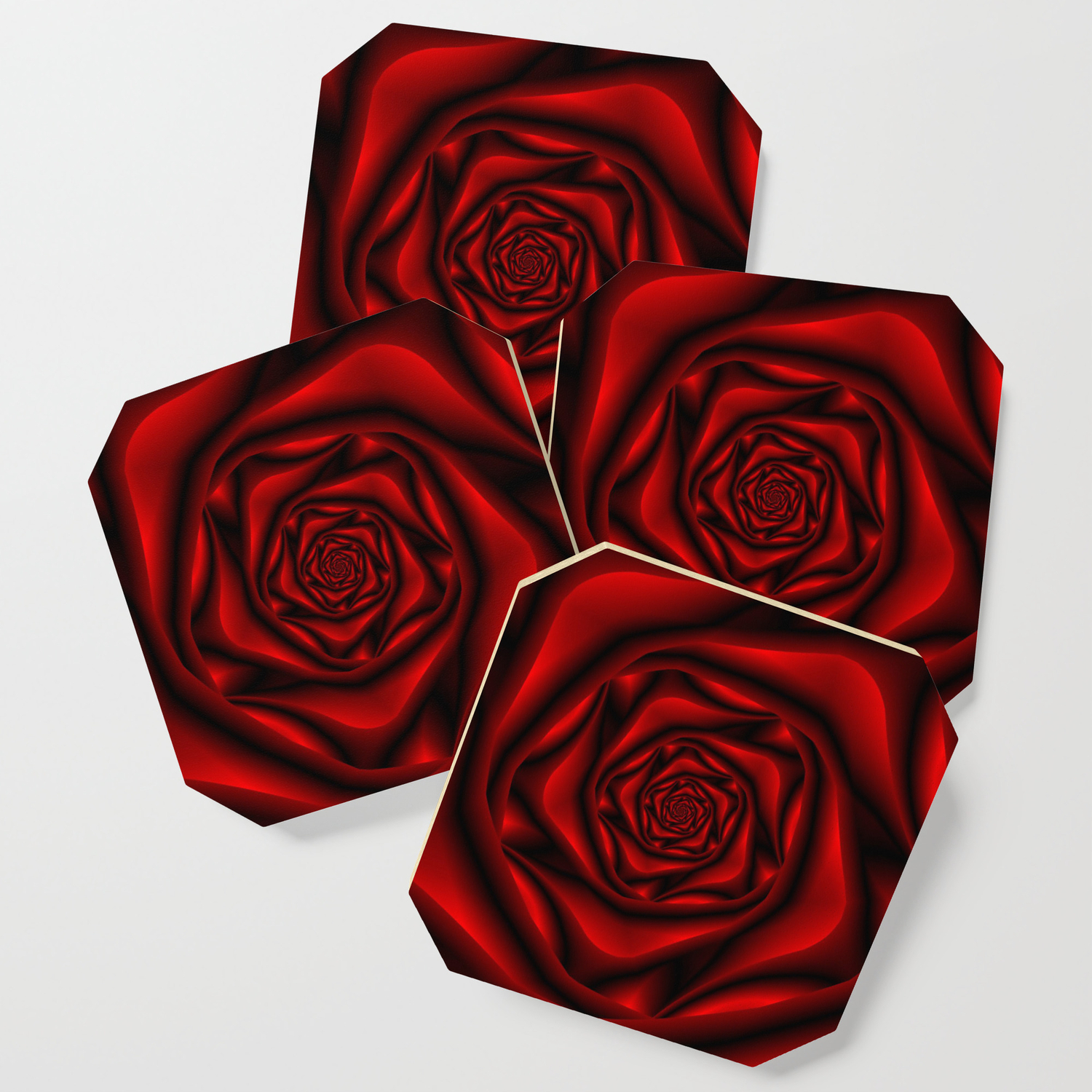 black and red coasters