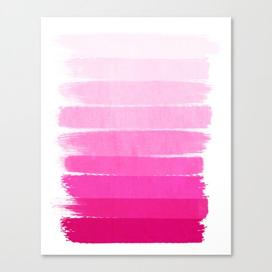 Luca - Ombre Brushstroke, pink girly trend art print and phone case for young trendy girls Canvas Print