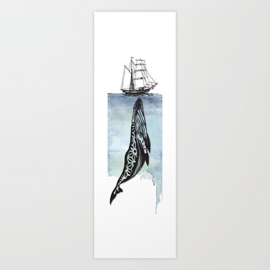 Whale And Boat Art Print