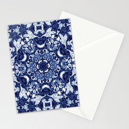 Boho Blue Medallion Stationery Cards