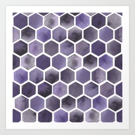 Amethyst Hexagons Art Print