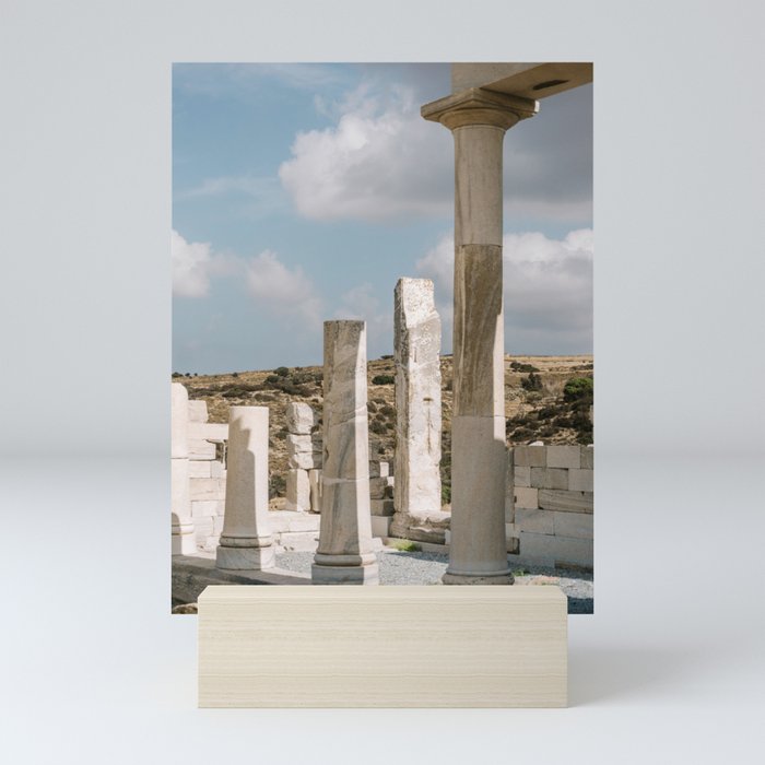 Ancient Ruins in Greece | Roman Empire Stones on the Island of Naxos | Culture, Summer & Travel Photography Mini Art Print
