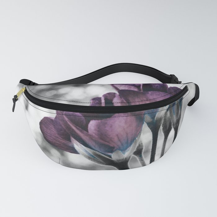 Pop of Color Flowers Muted Eggplant Teal Fanny Pack
