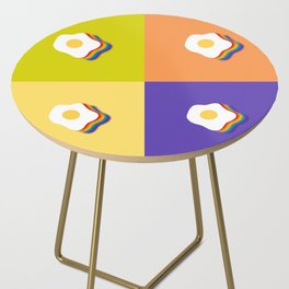 Rainbow fried egg patchwork 3 Side Table
