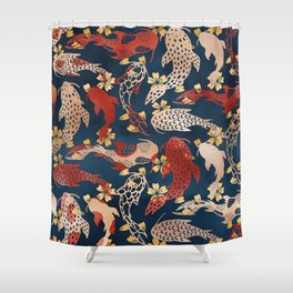 Kyoto Koi Pattern Shower Curtain