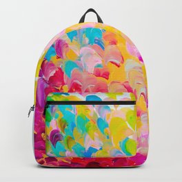 CREATION IN COLOR - Vibrant Bright Bold Colorful Abstract Painting Cheerful Fun Ocean Autumn Waves Backpack