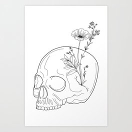 Think outside the box (skull) Art Print