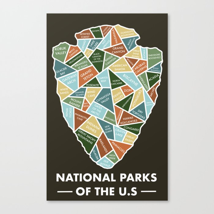 National Parks of the U.S. Canvas Print