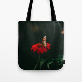 Monarch Butterfly on Tithonia  Tote Bag