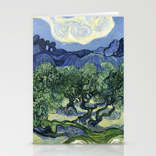 Vincent van Gogh's Olive Trees with the Alpilles in the Background (1889) Stationery Cards