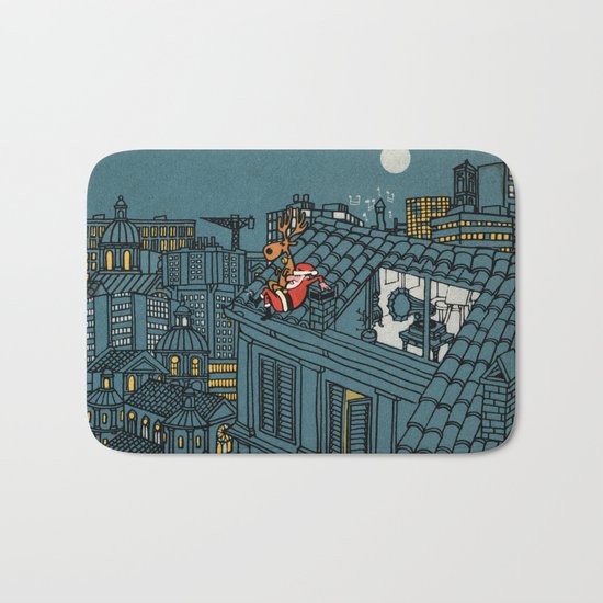 Santa Claus Relaxing Break Bath Mat