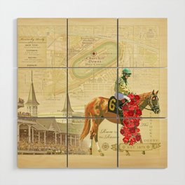 Artistic Kentucky Derby [vintage inspired] Map print Wood Wall Art