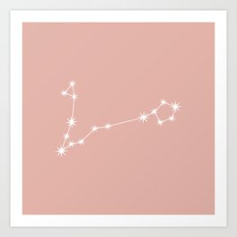 PISCES Pastel Pink – Zodiac Astrology Star Constellation Art Print