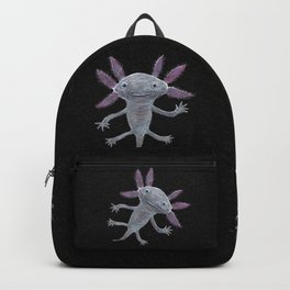 Axolotl Backpack | Fish, Colored Pencil, Neotenic, Salamander, Pencildrawing, Mexicansalamander, Walkingfish, Gils, Pet, Illustration 